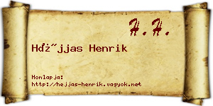 Héjjas Henrik névjegykártya
